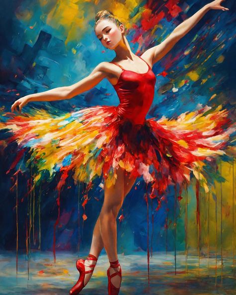 Dancing like colors of the rainbow 🌈 #dancing #ballerina #paints #colors #rainbow #aiart Angels Abstract Art, Abstract Dancer Painting, Dancer Art Painting, Ballet Paintings, Best Painting Ever, Ballerina Art Paintings, Dancer Wall Art, Canvas Painting Projects, Ballet Painting