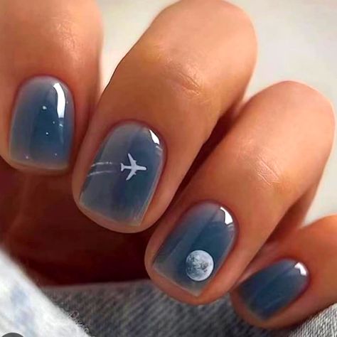 Bettycora Press On Nails: Plane Moon Slate Blue Glue On Nails Short Squoval Press On Nails Take Minutes To Apply! No Damage To Remove! Key Features Length: Short Shape: Squoval Basic Color: Blue Design Style: Plane, Moon, Clouds Coat: Glossy Reusable, Each Wear Lasts Up To 2 Weeks Waterproof Customizable Vegan & Cruelty-Free Nails Includes -24 Pcs Press On Nails With 10-12 Different Sizes -1 Sheet (24 Pcs) Adhesive Tap -1 Manicure Stick -1 Nail Glue -1 Nail File -1 Prep Pad