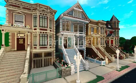 Bloxburg Town Ideas, Bloxburg Inspiration, Bloxburg Home Ideas, Bloxburg Homes, Bloxburg City, Bloxburg Town, Bloxburg Building, Blox Burg, Bloxburg Build Ideas