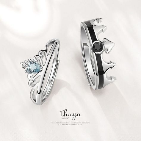 Relationship Rings, Cute Promise Rings, Couple Ring Design, Promise Jewelry, Blue Gemstone Earrings, Engagement Rings Couple, Tales Series, Couple Ring, Couple Jewelry