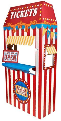 Carnival Ticket Booth, Carnival Ticket, Cardboard Stand, Carnival Tickets, Birthday Party Props, Circus Carnival Party, Ticket Booth, Circus Theme Party, Carnival Themed Party