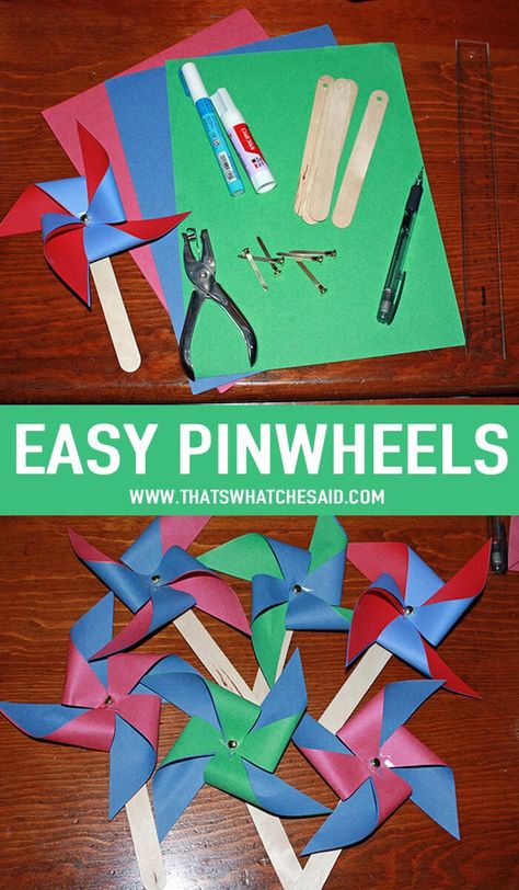 How To Make Pinwheels, Pinwheel Craft, Stem Activities Kindergarten, Diy Pinwheel, Origami Shapes, Craft Work For Kids, Pinwheels Paper, Wheel Craft, Hand Crafts For Kids