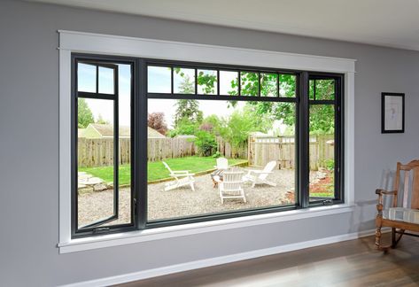 Modern Window Designs: 7 Styles To Modernize Your Home Picture Windows Living Room, Window Update, New Window Design, Canned Meals, Wood Patio Doors, Composite Windows, Window Remodel, Modern Window Design, Window Grilles