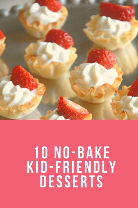 10 No-Bake Delicious Desserts Kids Can Actually Make Themselves #kidfriendly #dessert #nobake Kid Friendly Desserts Fun Easy Recipes, Desserts Kids Love, Kid Friendly Desserts Easy, Desserts Kids Can Make, No Bake Recipes For Kids, Kid Friendly Desserts, Kid Friendly Brunch, Easy Dessert Recipes For Kids, Trending Desserts