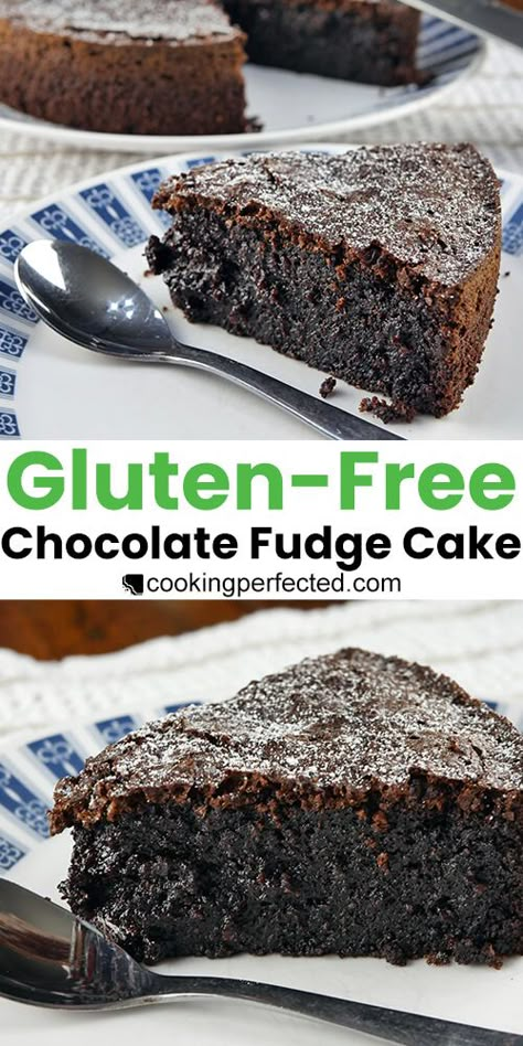 Gluten-Free Chocolate Fudge Cake Gluten Free Dairy Free Desserts, Gluten Free Chocolate Brownies, Gluten Free Fudge, Gluten Free Dairy Free Dessert, Gluten Free Cake Recipe, Gluten Free Chocolate Cake, Cake Gluten Free, Dairy Free Desserts, Recipes Sweet Treats