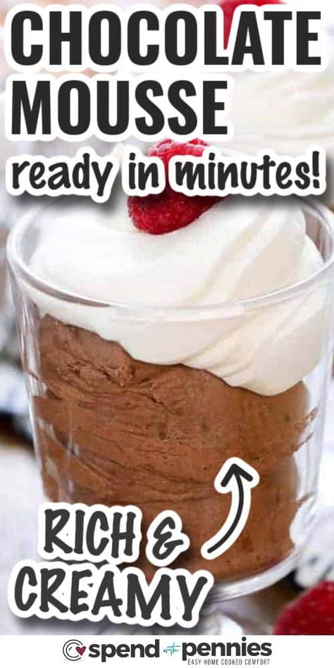 Easy Chocolate Mousse Recipe, Easy Chocolate Mousse, Easy Chocolate Desserts, Chocolate Mousse Recipe, Mousse Recipes, Easy Chocolate, Chocolate Mousse, Decadent Desserts, Chocolate Desserts