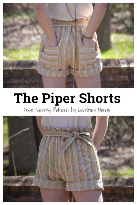 DIY Paper Bag Waist Shorts Free Sewing Patterns | Fabric Art DIY Girls Paper Bag Shorts Pattern Free, High Waisted Shorts Sewing Pattern, Wide Leg Shorts Pattern Free, High Waisted Shorts Pattern Free, Free Shorts Sewing Pattern Women, Paper Bag Shorts Pattern, Shorts Sewing Pattern Free, Free Shorts Sewing Pattern, Shorts Free Pattern