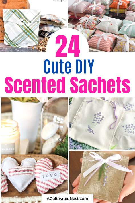 Essential Oil Sachets Diy, How To Make Sachets, Sachets Diy How To Make, 2year Birthday, Diy Lavender Bags, Diy Sachets, Sachet Design, Potpourri Diy, Herbal Crafts