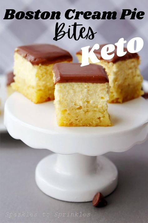 Boston Cream Pie Bites, Keto Boston Cream, Cake And Custard, Large Family Table, Boston Cream Cake, Boston Cream Donut, Almond Milk Cheese, Family Freezer, Keto Donuts