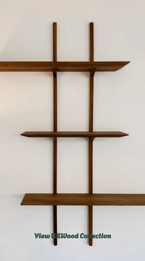 Mid Century Modern Walnut Wall Shelves - Etsy Mid Century Modern Corner Shelf, Mid Century Style Bedroom, Mid Century Shelves, Mid Century Modern Shelves, Modern Shelves, Walnut Wall, Mid Century Bedroom, Shelves In Bedroom, Corner Shelves