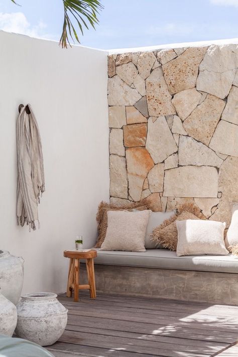 70s Bedroom, Stone Walls, Small Balcony Ideas, Design Exterior, Interior Modern, Style At Home, Home Fashion, House Inspo, House Inspiration