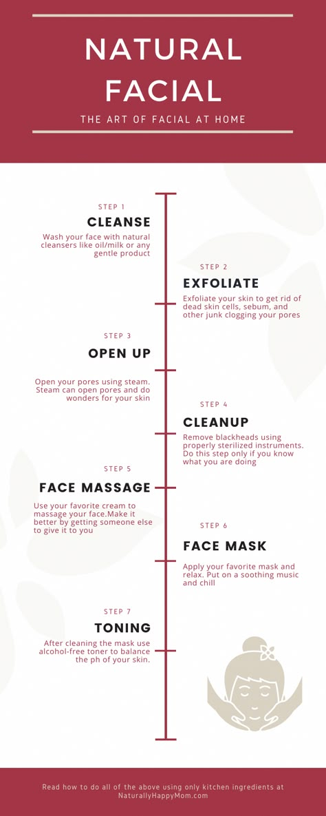 Facial Steps At Home, Facial Steps, Home Facial Treatments, How To Do Facial, Facial Care Routine, Diy Facials, Natural Facial Mask, Facial Routine, Facial At Home