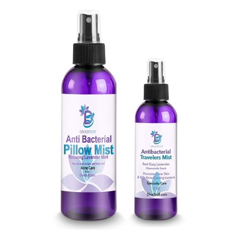 With a quick spritz of this Diva Stuff antibacterial pillow spray, you can help acne and other blemishes from forming on your skin — details Bed Spray, Prevent Pimples, How To Clean Pillows, Pillow Mist, Pillow Spray, Acne Causes, Skin Details, Reduce Acne, Skin Blemishes