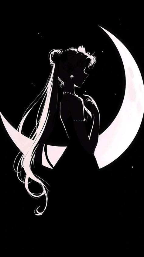 Dark Sailor Moon Wallpaper, Sailor Moon Dark Aesthetic, Moon Dark Aesthetic, Dark Sailor Moon, Sailor Moon Wallpapers, Black Sailor Moon, Aesthetic Moonlight, Cosmic Powers, Moon Dark