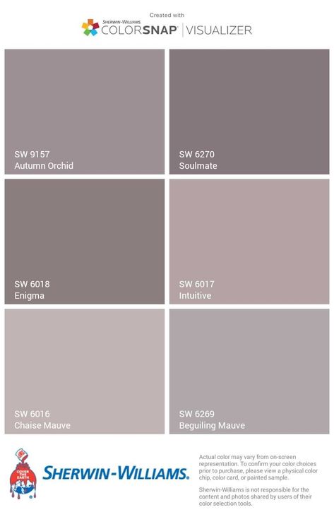 Sherwin Williams Beguiling Mauve, Sherwin Williams Chase Mauve, Grey And Mauve Bathroom, Mauve Gray Paint, Beguiling Mauve Sherwin Williams, Mauve Sherwin Williams Paint, Grey Mauve Paint, Sherwin Williams Mauve Paint Colors, Obi Lilac Sherwin Williams