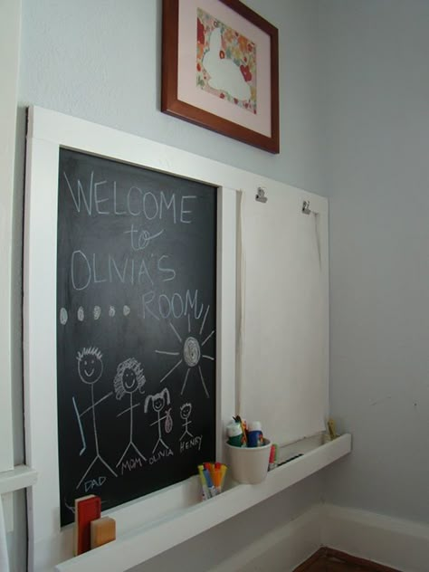 Whiteboard Playroom, Chalk Board Walls Kids, Chalkboard Wall Playroom, Drawing Station, Wall Easel, Chalkboard Wall Art, Chalkboard Easel, Ideas Habitaciones, Chalk Wall