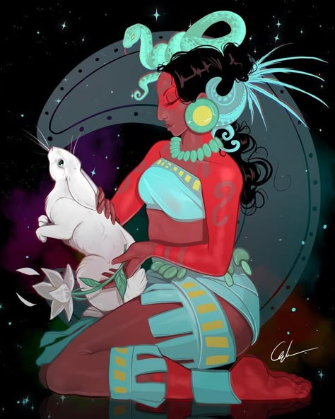 Ix Chel, Mayan Goddess, Goddess Of The Moon, Mayan Art, Aztec Art, Goddess Art, Mexican Culture, Moon Goddess, Indigenous Art