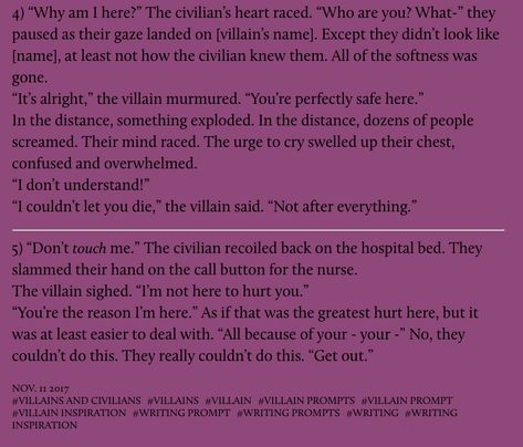 Civilian X Villian Prompts, Villain X Civilian, Villain X Civilian Prompts, Hero Prompts, Villain Writing, Villain Prompts, Modern Typewriter, Hero Villain, Cost Calculator