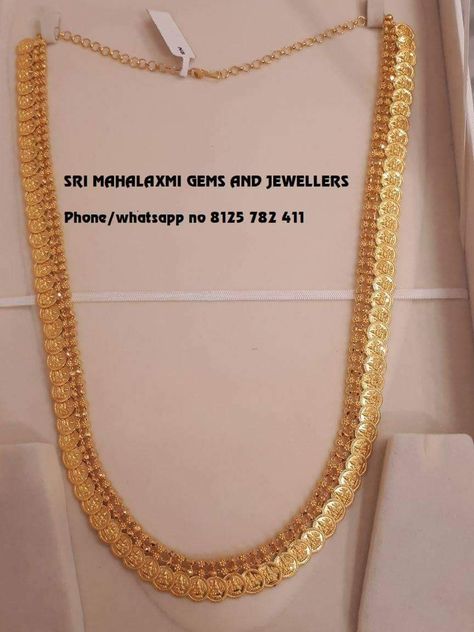 47 gms Nakshi work plain Gold kasu haaram visit us or call on for full variety at wholesale prices 8125782411 Sri Mahalaxmi Gems and Jewellers Secunderabad Gold Temple Jewellery, Gold Jewelry Simple Necklace, Gold Necklace Indian Bridal Jewelry, Gold Bridal Jewellery Sets, Antique Bridal Jewelry, Gold Pendant Jewelry, Wedding Jewellery Collection, Gold Bride Jewelry, Antique Gold Jewelry