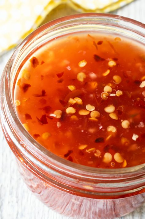 Sweet Chili Sauce | For the Love of Cooking Dipping Sauce For Egg Rolls, Sauce For Egg Rolls, Egg Roll Dipping Sauce, Egg Roll Sauce, Asian Dipping Sauce Recipes, Spring Roll Dipping Sauce, Sauce For Eggs, Sweet Chili Sauce Recipe, Asian Dipping Sauce