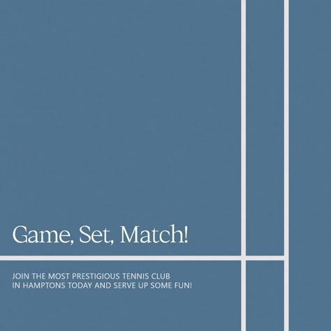 Game, Set, Match! 🎾 Hampton Crest Club is one of the most prestigious tennis clubs located in the heart of the Hamptons. It offers an exclusive luxury and vibrant community for tennis enthusiasts. Here's the final showcase of Hampton Crest Club! I think the creative direction makes the brand feel more sophisticated and create that exclusive feeling without looking boring. Want your brand to look like this? Slide into our DMs and let's bring your vision to life! Tennis Club Branding, Tennis Posters, Game Set Match, Racquet Club, Tennis Life, Tennis Club, Sport Design, Tennis Clubs, Creative Direction