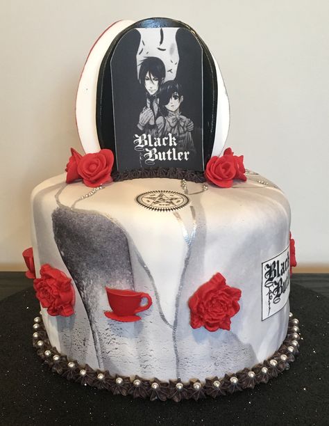 Black Butler Cake, Birthday Cake Cake, Dream Birthday, Black Butler Ciel, Sebastian Michaelis, Angel Aesthetic, Cake Designs Birthday, Birthday Party Cake, Cake Cake