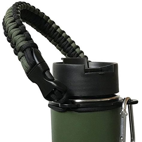 Paracord Bottle Holder, Paracord Water Bottle Sling Diy, Army Water Bottle, Paracord Water Bottle Handle, Green Hiking Bag With Water Bottle Pocket, Nalgene Paracord Handle Diy, Hydro Flask Bottle, Hydro Flask Water Bottle, Anklets Diy