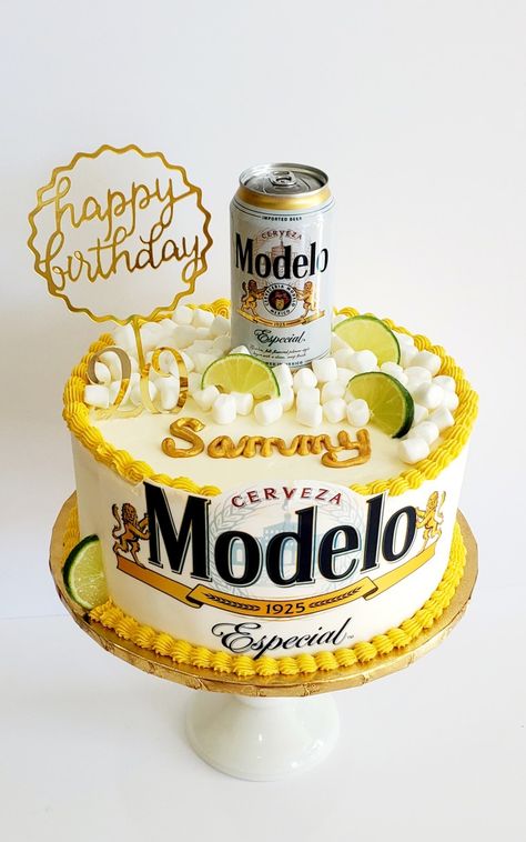 Beer Cake Design, Modelo Beer Cake, Cow Birthday Cake, Modelo Beer, Dads Birthday, Beer Cake, Cow Birthday, Cakes For Men, Dad Birthday