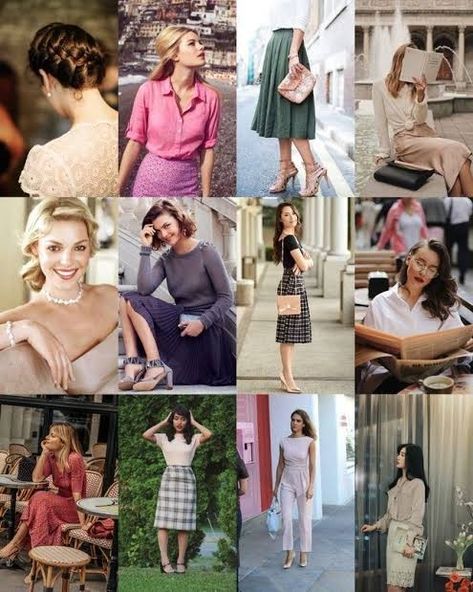 Classic Moodboard, Kibbe Soft Classic, Soft Classic Kibbe, David Kibbe, Kibbe Romantic, How To Have Style, Dramatic Classic, Classic Style Outfits, Romantic Outfit