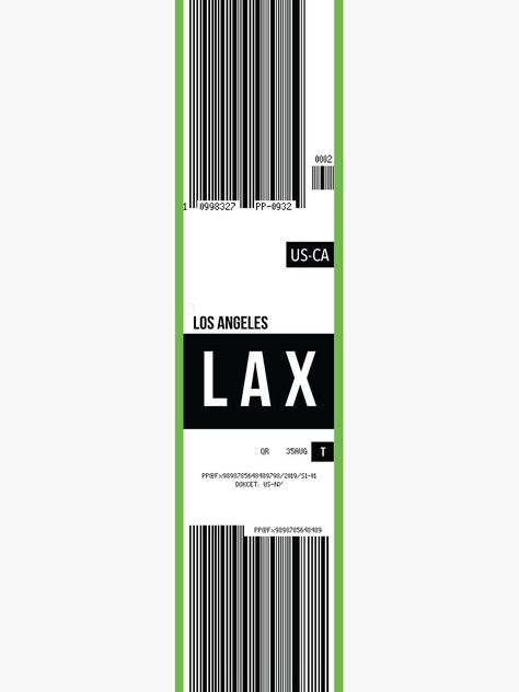 "LAX, Los Angeles travel design featuring airline baggage ticket" Sticker by JoeMangle | Redbubble Airline Tickets Design, Plane Ticket Aesthetic, Airplane Ticket Design, Air Ticket Design, Travel Ticket Design, Flight Ticket Design, Airport Branding, Airport Ticket, Airline Design