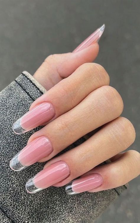 french nails, french glass nails, clear tip nails, french manicure, nail trends, french glass manicure, french clear tips, transparent tip nails, french tip nails Transparent French Tip Nails, French Glass Nails Slim, Transparent French Nails, Glass French Nails, Clear French Nails, Clear French Tip, French Glass Nails, Nails Slim, Korean Nail Designs