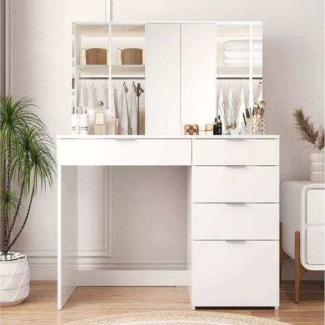 Sugift Vanity Dressing Table With Mirror Modern Rectangle Vanity Desk : Target