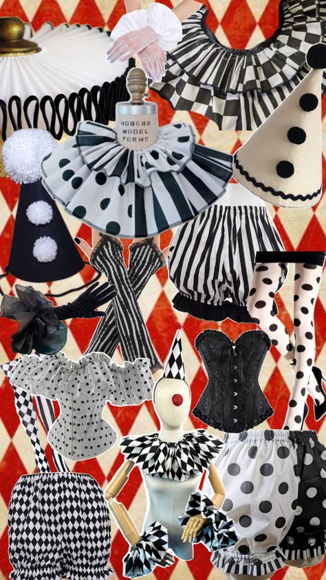 Black Clown Costume, Fantasy Circus, Vintage Circus Costume, Circus Costume, Clowning Around, Clown Costume, Vintage Circus, Diy Costumes, Costume Ideas