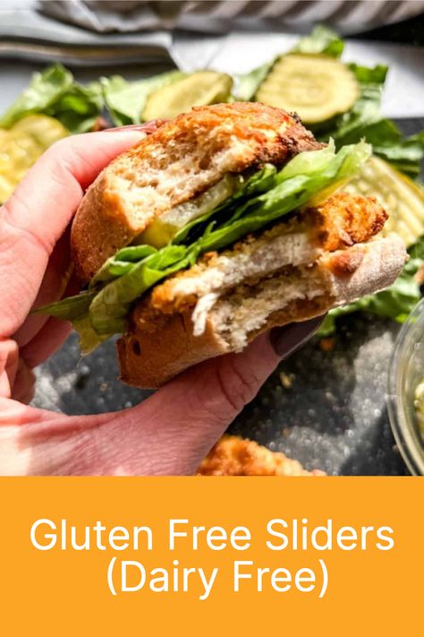 Enjoy these delicious and satisfying Gluten Free Sliders! This recipe is ready in 15 minutes or less. They’re perfect for a quick lunch, a fun game-day snack, or a satisfying on-the-go meal. You can get creative and make these sliders your own by adding more of your favorite toppings! Dairy Free Sliders, Gluten Free Sliders, Easy Appitizer, Sliders Recipes, Gluten Free Crackers, Gluten Free Bread Crumbs, Game Day Snacks, Allergy Friendly Recipes, Quick Lunch