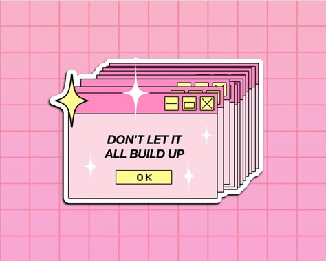 Don't Let It Build up SVG PNG Design, Trendy Digital Download File, Mental Health Svg, 90's Retro Groovy Computer, Sticker Sublimation File - Etsy UK 90s Aesthetic Stickers, Bullet Journal Topics, Aesthetic Logo Design, 90's Stickers, Eid Stickers, Preppy Stickers, Black And White Stickers, Computer Sticker, Scrapbook Stickers Printable