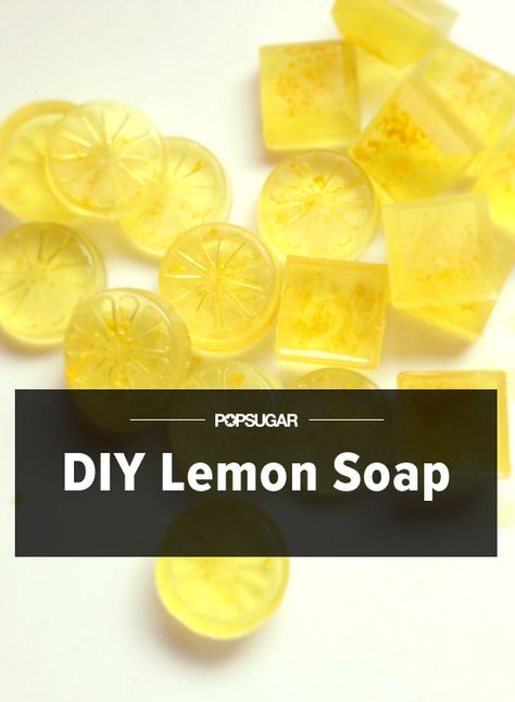 Instead of tossing lemon rinds, use for making supercute lemon soaps. Usually tossed in the trash, lemon zest brightens basic glycerin soap for an invigorating cleaner that also leaves hands nice and soft. Lemon Ideas, Glycerine Soap, Lemon Soap, Soap Recipe, Lemon Rind, Homemade Soap Recipes, Diy Spa, Homemade Bath Products, Glycerin Soap