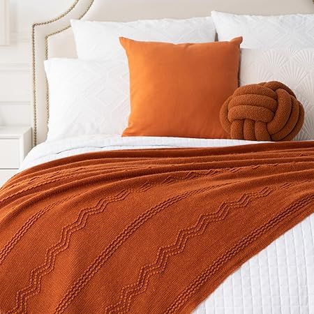 MATERIAL - The 100% acrylic knitted throw blankets has a softer and fluffy touch than ordinary blankets & throws. - CHIC DESIGN - ALL SEASON USE - VERSITILE - EASY TO CARE FOR Fall Throw Blanket, Throw Blanket For Bed, Fringe Throw Blanket, Blanket Halloween, Red Throw Blanket, Boho Cozy, Fringe Throw, Dorm Room Inspo, Red Throw