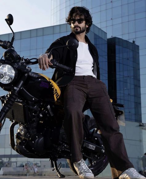 Sunny Kaushal, Enfield Motorcycle, Royal Enfield, Vans Sneakers, Hair And Beard Styles, Suits Coats, Sunnies, Coats Jackets, Sneakers