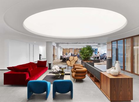 newmat stretch fabric ceiling Tech Office, Giancarlo Piretti, Story Lines, Stretch Ceiling, Fabric Ceiling, Eileen Gray, Modular Lounges, Cane Chair, Walnut Table