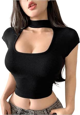 Low Cut Crop Top, Crop Tops Y2k, Slim Fit Crop Top, Girlie Style, Estilo Chic, Summer Crop Tops, Cute Crop Tops, Women's Casual Style, Caps For Women