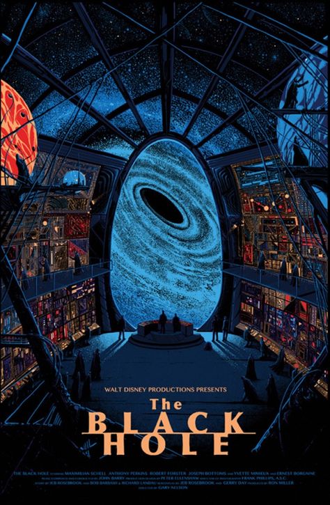 Speculative Faith Exploring Disney's Sci-Fi Gem 'The Black Hole' Killian Eng, Kilian Eng, Mondo Posters, Disney Movie Posters, The Black Hole, Graphisches Design, Disney Posters, Disney Artwork, Art Disney