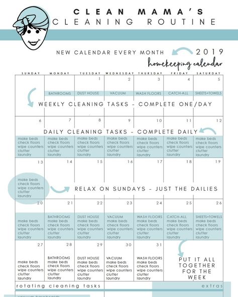 Clean Mama® on Instagram: “Ready to start fresh in 2019?  Start with my FREE cleaning calendar - it’s just a couple minutes a day and you’ll find that your home is…” Clean Mama Routine, Clean Mama Cleaning Schedule, Cleaning Binder, Macaron Dessert, Putz Hacks, Cleaning Calendar, Maid Services, Cleaning Checklists, Cleaning Schedules