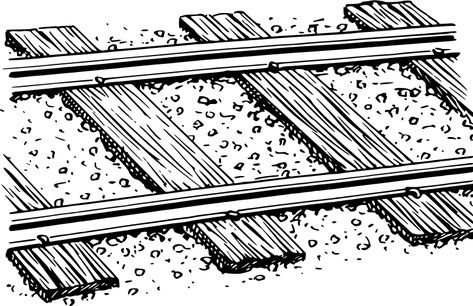 Railway track 3 - Openclipart Railway Track Drawing, Train Tracks Drawing, Sketch Icon, Railway Track, Pen Illustration, Rough Wood, Letter Stencils, Train Tracks, Masters Of The Universe