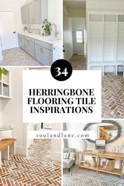 Discover the timeless appeal of herringbone flooring, a design choice that weaves charm and elegance into the fabric of your home. This classic pattern, known for its zigzag arrangement, offers a sophisticated twist on traditional tiled and hardwood floors. Whether you prefer the warm hues of natural wood or the sleek finish of porcelain tiles, herringbone flooring adds depth and dimension to any space. Consider a polished stone in entryways for a grand welcome, or soft, matte-finished wood in l Mudroom Floor Ideas, Gray Herringbone Tile Floor, Herringbone Tile Bathroom Floor, Brick Herringbone Floor, Tiles Herringbone, Herringbone Tile Bathroom, Herringbone Brick Floor, White Herringbone Tile, Herringbone Tile Floors