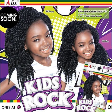 From the brand that brought you Afri-Naptural 3D CUBIC TWISTS, MALI BOB HAIR, & DEFINITION BRAID, BANTU TWIST, MALI TWIST.. Afri-Naptural is BACK with your favorite crochet styles for the KIDS! "KIDS ROCK" Introducing the NEW Kids Rock Crochet Collection coming in SIX styles. Your child no longer has to get those inconvenient lengths!! This is just FOR THEM. #afrinaptural @isis_hair_inc COMING SOON TO WWW.SHOPBEAUTYDEPOT.COM FIRST! #kidsrock #afrinaptural #isishair #kidsrockhair #teambd #... Bantu Twist, Rock Crochet, Hair Definition, Teens Hairstyles, Mambo Twist, Teen's Hairstyles, Crochet Styles, Rock Hairstyles, Twist Braid