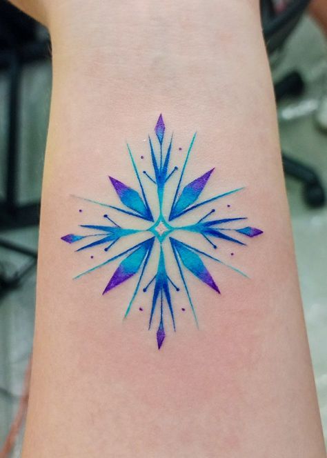 Ice Princess Tattoo, Disney Frozen Snowflake Tattoo, Snow Queen Tattoo, Frozen Inspired Tattoo, Russia Tattoo Ideas, Disney Brave Tattoo Ideas, Elsa Tattoo Ideas, Disney Frozen Tattoo Ideas, Disney Atlantis Tattoo