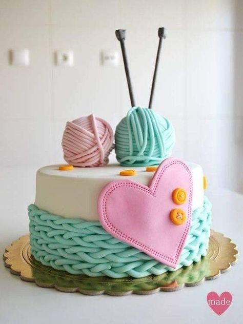 Knitting Cake, Sewing Cake, Crochet Cake, Yarn Cake, Cake Icing, Novelty Cakes, Birthday Wish, Cake Designs Birthday, Fancy Cakes