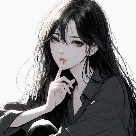 Oc Black Hair, Anime Korea, Anime Girlies, Anime Black Hair, Cute Profile Pictures, Anime Oc, Digital Art Girl, Animated Characters, Anime Artwork