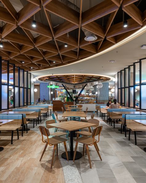 Food Empire - Picture gallery Restaurant Interior Design Wood, Gorgeous Restaurant, Food Court Design, Modern Restaurant, Cafe Interior Design, Food Hall, False Ceiling Design, Food Court, Restaurant Interior Design