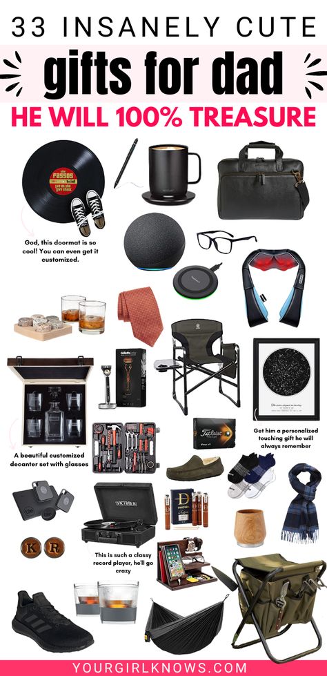 FATHER'S DAY GIFT IDEAS: For the special man in your life, give him something that will stand the test of time! Check out this list of the most practical gifts for Dad that he'll treasure all his life. Show him how much you care with a gift from this list today! Gifts For Dads From Daughter, Christmas Gifts For Father From Daughter, Presents For Dads For Christmas, Dads Bday Gifts, Amazon Gifts For Dad, Gifts To Get Your Dad For Christmas, Things To Get Dad For Christmas, Birthday Gifts For Father From Daughter, Christmas Ideas For Dad From Daughter